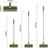 4 in 1 Floor Brush Scrubber with Long Handle 180°Grout Brush 3 Poles 53.5'' 2024 New multi-functional Stiff Bristle Cleaning Scrub Brush with Sque...