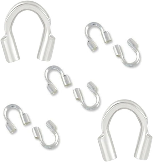 50pcs Adabele Authentic 925 Sterling Silver Hypoallergenic Wire Guard Thread Protector Loop Guardian (Hole 1.5mm/0.6") for Jewelry Making SS369...