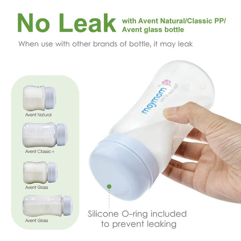 Maymom Wide-Mouth Milk Storage Collection Bottle with Travel Cap and Sealing Ring ; Replacement to Spectra S1 S2 Avent Natural Avent Classic Bottl...