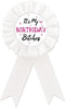 It's My Birthday Tinplate Badge Pin, Happy Birthday Button Pin, Funny Birthday White Rosette Badge Pin for Boys and Girls, Brooch Buttons for 18th...