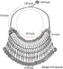 MJartoria Statement Necklace for Women, Boho Collar Choker Coin Tassel Ethnic Gypsy Chunky Necklace Antique Silver Color Bib Festival Halloween Ca...