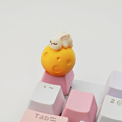 Cartoon Animal Keycaps DIY Personality Custom Cute ESC Keycap Replacement Bottom for MX Switches Custom Gaming Mechanical Keyboard (Moon Bunny)...