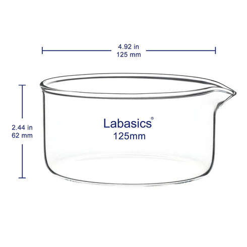 Crystallizing Dish with Spout and Heavy-Duty Rim, Thick-Walled Design High Borosilicate Glass Reusable Crystallizing Dishes for Crystallization an...