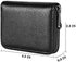 Genuine Leather Credit Card Holder Wallet RFID Blocking Secure Card Case ID Case Organizer Zipper Wallet (A-Classic Black)...