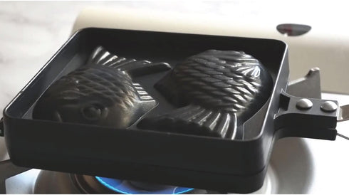 Taiyaki Japanese Fish-shaped Pancake Double Pan, Made in Korea...