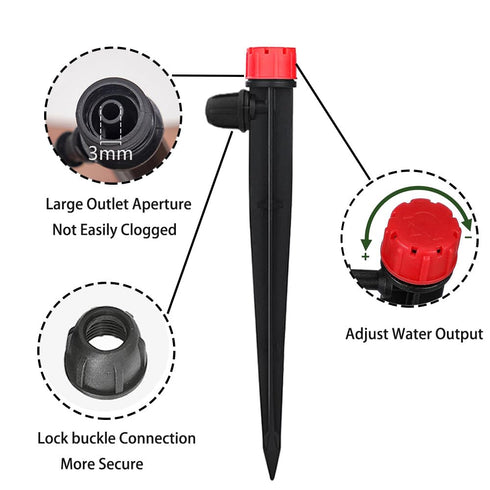 50pcs Adjustable Drip Irrigation Emitters for 1/4" Drip Irrigation Tubing Adjustable 360 Degree Water Flow Drippers Sprayer Drip Sprinklers with S...