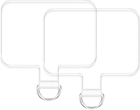 2pcs Transparent Phone Tether Tabs for Clear Phone Cases, Cell Phone Tether Replacement for iPhone Smartphone Case (Square Type - Silver Buckle)...