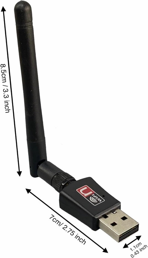 600Mbps Dual Band Internet USB WiFi Adapter for Desktop PC 2.4/5GHz, Laptop Wireless Receiver Network Dongle with Antenna, Compatible with Windows...