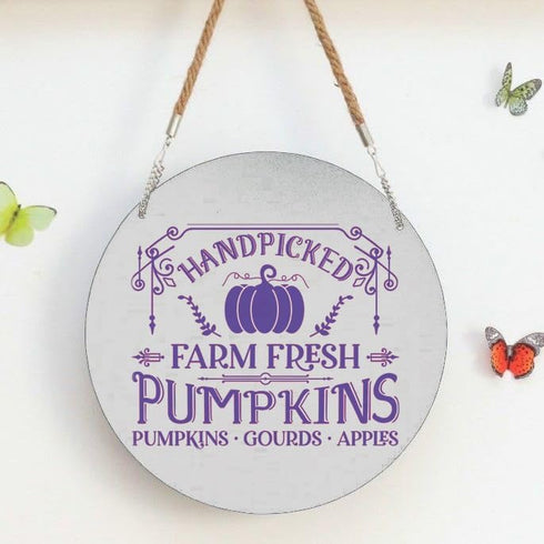Alinacutle Farm Fresh Pumpkins Reusable Silk Screen Stencils, Self-Adhesive Silkscreen Printing Stencil for Home Decor,Paint on Wood/Fabric/Wall/C...