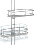 InterDesign Linea Adjustable Shower Caddy - Bathroom Storage Shelves for Shampoo, Conditioner and Soap, Silver...