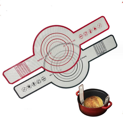 Silicone Bread Sling – Food Grade Silicone Baking Mat for Dutch Oven – Heat-resistant Dutch Oven Sheet Liner, Mix Colour set Transferable Dough 2p...