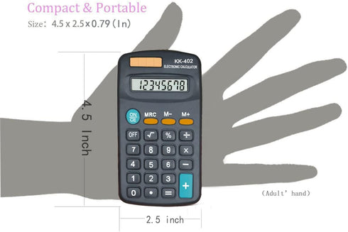 Basic Calculator Dual Power 8 Digit Desktop Calculator (Black,Set of 5)...