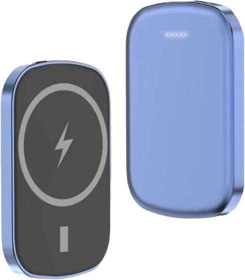 Magnetic Wireless Portable Power Bank, Strong Magnet for iPhone 12/13/Mini/Pro/Pro Max (5000 mAh, Blue)...