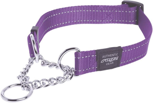 Reflective Nylon Choke Collar; Slip Show Obedience Training Gentle Choker for Extra Large Dogs, Purple...
