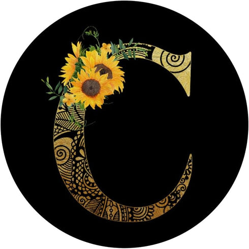Sunflower Pop Socket Letter C - Phone Case Stand C Popsocket PopSockets PopGrip: Swappable Grip for Phones & Tablets PopSockets Adhesive PopGrip...