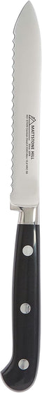 Serrated Utility Knife - MATTSTONE HILL 4.7" Kitchen Knife, German Stainless Steel Vegetable Knife, Paring Knife, Triple Rivet Handle...