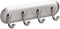 iDesign York BPA-Free Plastic AFFIXX Self-Adhesive 4-Hook Key Rack - 6" x 1.8" x 1.2", Brushed/Chrome...