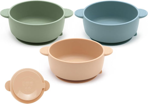 Baby Bowls with Suction, 3 Pack Baby Led Weaning Supplies, Soft Silicone Food Bowl for Babies Kids Toddlers, BPA Free, Microwave and Dishwasher Sa...