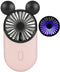 Cute Personal Mini Fan, Handheld & Portable USB Rechargeable Fan with Beautiful LED Light, 3 Adjustable Speeds, Portable Holder, for Indoor Or Out...