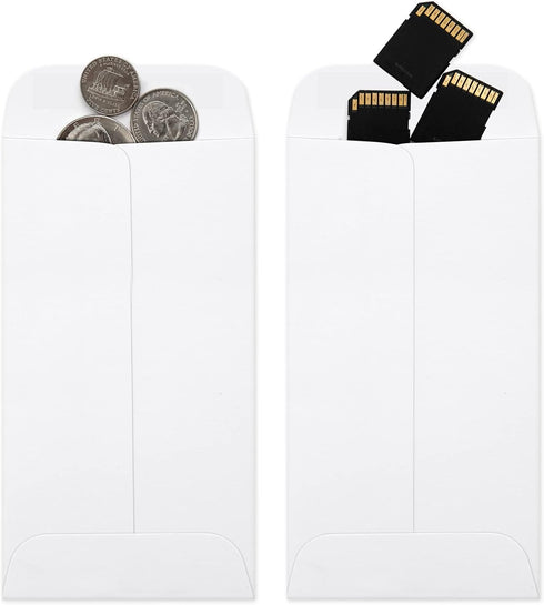 ValBox 3.5x6.5 Money Envelopes, White Kraft #7 Coin Envelopes, Small Parts Envelope with Gummed Flap for Seed, Cash, Budgeting (Pack of 100)...