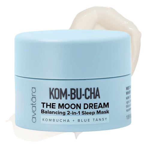 Avatara Kombucha The Moon Dream Night Cream, Non-Greasy 2-in-1 Night Cream, Deep Moisturization, Kombucha Balances, Vitamin C Brightens Skin, Blue...