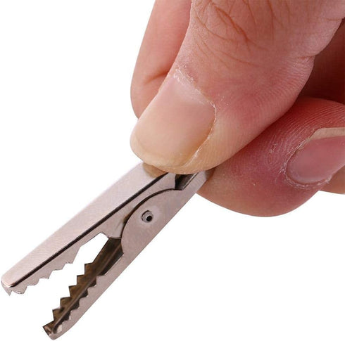 20pcs 28MM Metal Clip, Crocodile Electrical Clamp for Testing Probe Meter Black&Red PVC Sleeve Material (20 PCS)...