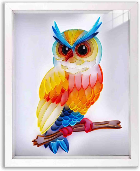 Uniquilling Quilling Paper Quilling Kit for Adults, 8 * 10-inch Witty Owl, Exquisite Handmade for Beginner DIY Craft Painting Kits Tools, Home Roo...
