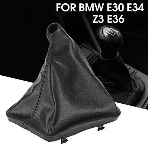 Acouto for pomo de cambio for BMW e30 Gear Gaiter Boot Cover Black Artificial Leather 46g Left Hand Driver Car Gear Stick Shift Knob Gaiter Boot C...