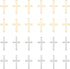 UNICRAFTALE about 60Pcs 2 Colors Stainless Steel Cross Connector Charms Links Easter Theme Crucifix Cross Charms Double Hole Sideways Cross Links ...