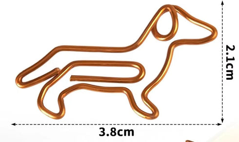 20 Pcs Dachshund Shaped Paper Clips Animal Bookmarks Clips, Cute Orange Dachshund Paperclips Bookmarks Planner Clips, Office Supplies Binder and P...