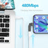 Magnetic USB C Adapter 2 Pack 540 Degree Rotaion 3 in 1 USB C Magnetic Adapter QC 3.0 Fast Charging Max Support 3A, Black...