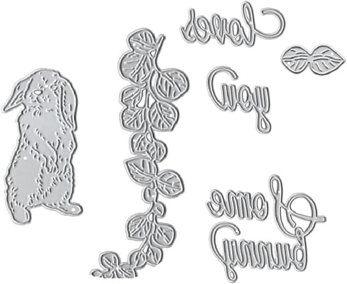 Easter Bunny Die Cuts for Card Making,Leaf Cutting Dies Cute Animals Embossing Template for Scrapbooking DIY Cards Album Crafts Supplies Decoratio...