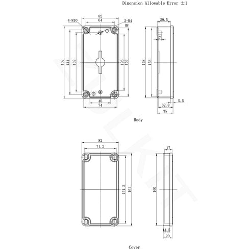 Zulkit Junction Box ABS Plastic Dustproof Waterproof IP67 Junction Boxes Universal Electrical Project Enclosure DIY Electronic Project Box Grey 6....