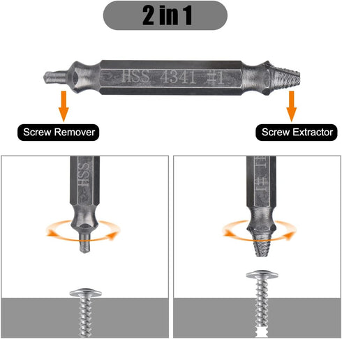 Gifts for Men,8 Pieces Screw Extractor Kit,Damaged Screw Extractor Kit Stripped Screw Extractor Set DIY Hand Tools Gadgets Broken Bolt Extractor S...
