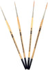 ZEM Brush Golden Synthetic Long Script Liners Artist Paint Brushes Sizes 20/0, 10/0, 5/0, 0...