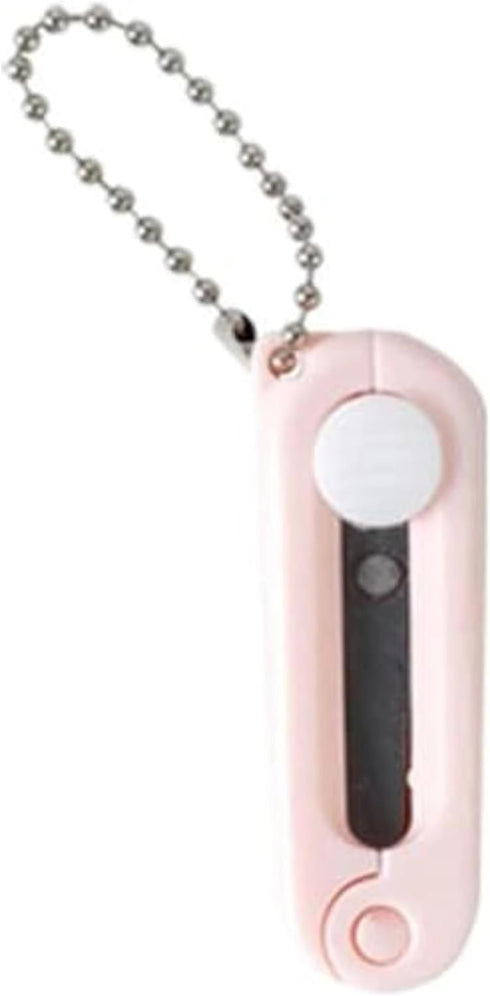 1Pc Pink Folding Scissors Safe Portable Travel Scissors Foldable Telescopic Cutter Pocket Mini Scissor with Keychain for Cutting, Scrapbooking, Cr...
