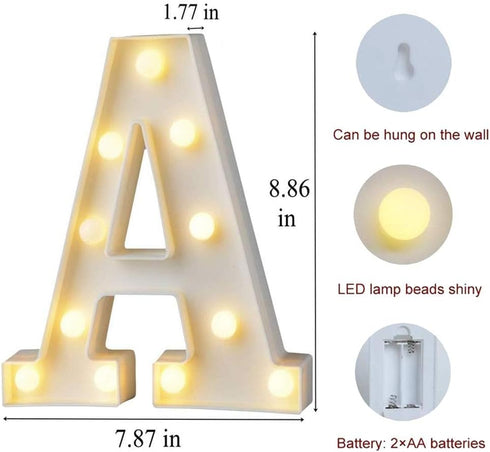 MUMUXI Marquee Light Up Letters Battery Powered LED Alphabet Lights for Party Wedding Birthday Christmas Home Bar Decoration Lighted Sign (A)...