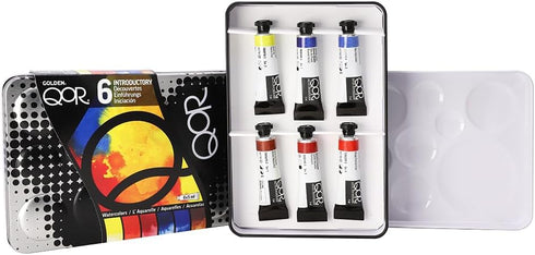 QoR Introductory 6 Set by GOLDEN, 6 x 5 ml tubes, Professional Watercolor Paint Set...