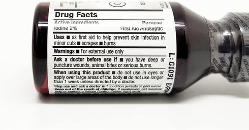 Germa White Iodine Tincture. First Aid Antiseptic. for Minor Scrapes, Cuts, Bruises and Burns. Prevents Skin Infection. 1 oz. Pack of 6...