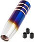 Aluminum Weighted Shift knobs, Universal Burnt Blue Long Shift knobs Automatic Manual Vehicles Lever Cover Head Shift Knobs 5 Inch with 3 Threaded...