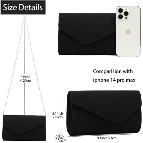 Clutch Purse Evening Bag for Women, Envelope Handbag With Detachable Chain for Wedding Party Bridal Purse...