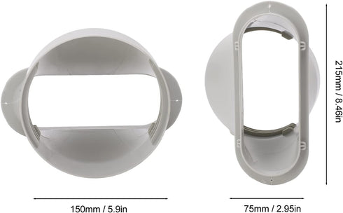 Air Conditioner Exhaust Hose Adapter, Portable Air Conditioning Window Sealing Plate Vent Tube Connector Fit 5.9in diameter exhaust pipes...