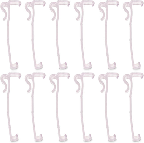 Amazing Drapery Hardware 3.25 Inch Clear Valance Clips for Top Blind Brands & Window Shades, 12-Pack -Sturdy Plastic Brackets, Ideal for Wood, Fau...