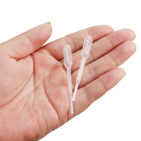 uxcell 50 Pcs Plastic Disposable Pipettes 0.2ml, Clear Transfer Pasteur Pipettes, 61mm Length, Liquid Dropper for Lab...