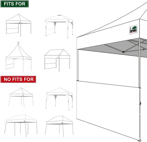 Eurmax Instant SunWall for 10x10 Pop up Canopy, Canopy Half Walls, Outdoor Instant Canopies,Canopy Tent Sidewalls,1 Pack Half Sidewall Only?White?...