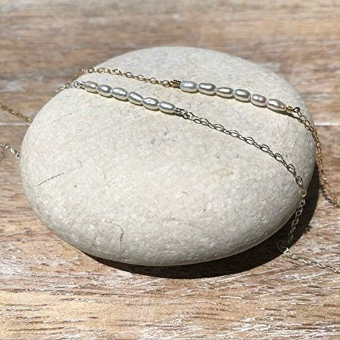 MEVECCO Women Gold Anklet Boho Delicate Handmade 18k Gold Plated Dainty Beach Pearl Foot Chain Ankle Bracelet Adjustable Wafer Anklet for Women AN...