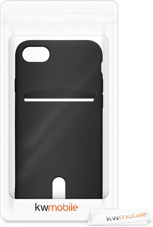 kwmobile Case Compatible with Apple iPhone SE (2022) / iPhone SE (2020) / iPhone 8 / iPhone 7 - Soft TPU Phone Cover with Card Holder and Silicone...