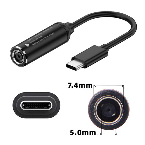 cablecc 7.4x5.0mm Input DC Jack to USB-C Type-C Power Plug Charge Cable for PD 9V 15V 20V 65W Laptop Phone...