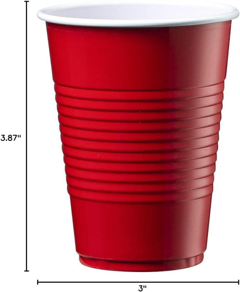 Comfy Package [50 Pack - 9 oz. Disposable Party Plastic Cups - Red Drinking Cups...