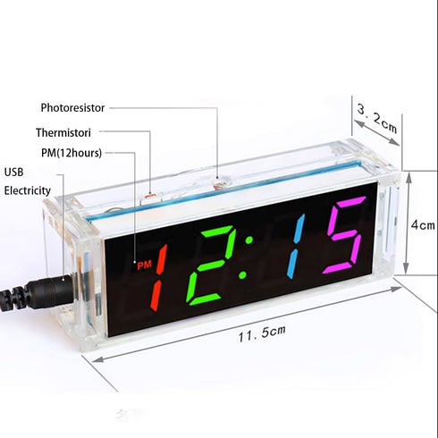 Gikfun Colorful Digital LED Electronic Alarm Clock DIY Kits Soldering Practice Learning Project EK1973......